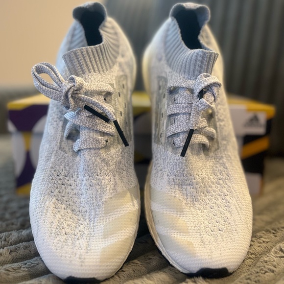 Adidas UltraBOOST Uncaged Gray/White Knit Sneakers - Picture 3 of 10